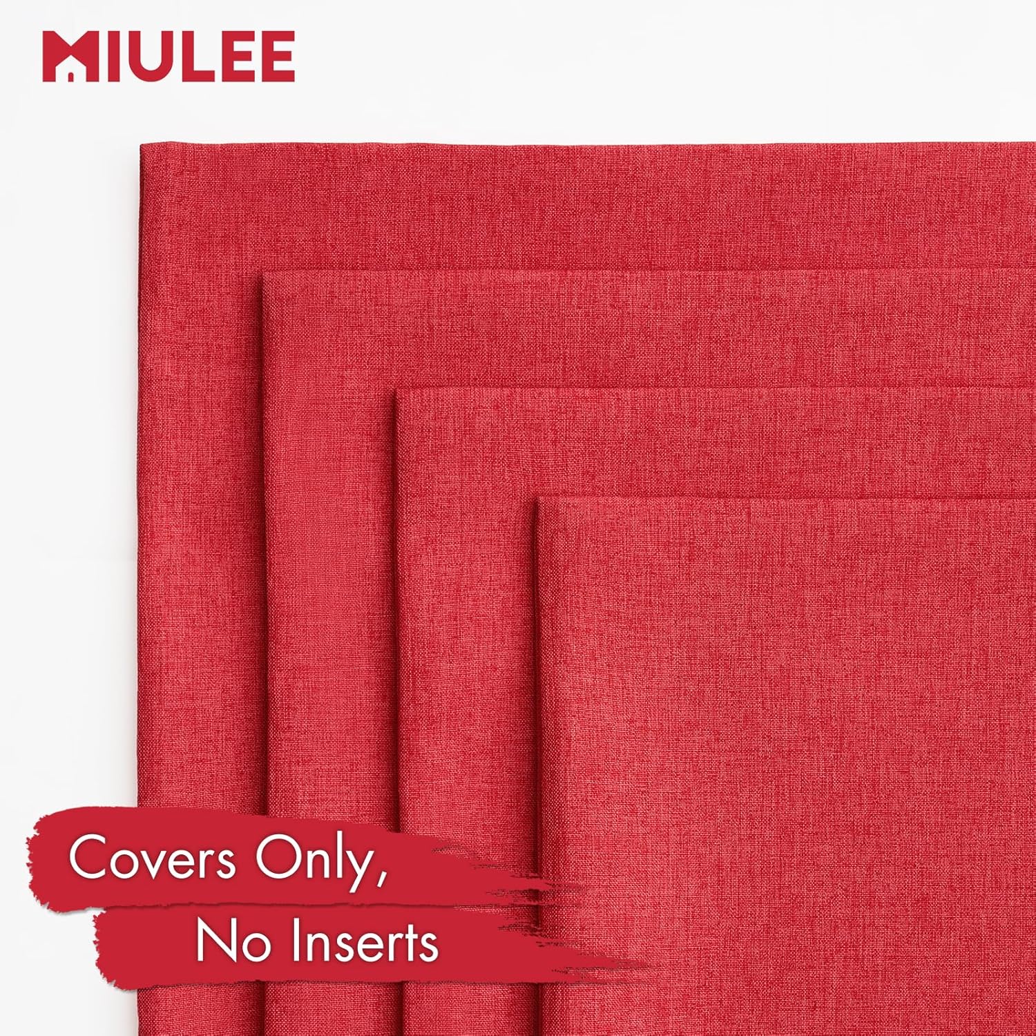MIULEE Pack of 4 Decorative Outdoor Throw Pillow Covers Linen Waterproof Pillow Covers Summer Farmhouse Cushion Cases for Patio Garden Tent Balcony Couch Sofa 18x18 Inch Red