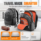 Everki Business 120 Pro 2 Laptop Backpack 40L W/Rain Cover Mesh Accessories Pouch & Quick Release Magnetic Keychain-2 Travel Laptop Compartments Fit Up To 18.4"Rfid Pocket Patented Corner Protection