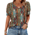 Ofeefan Womens Tops Short Sleeve Shirts Buttons V Neck Spring Fashion Summer Outfits Plus Size Blouses Dressy Casual