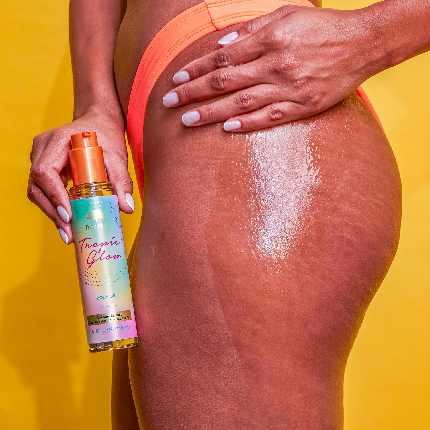 Tree Hut Tropic Glow Body Oil, Hydrating Oil With Cupuacu Butter, Made With Guarana & Pistachio For Glowing Skin, 5 Fl Oz