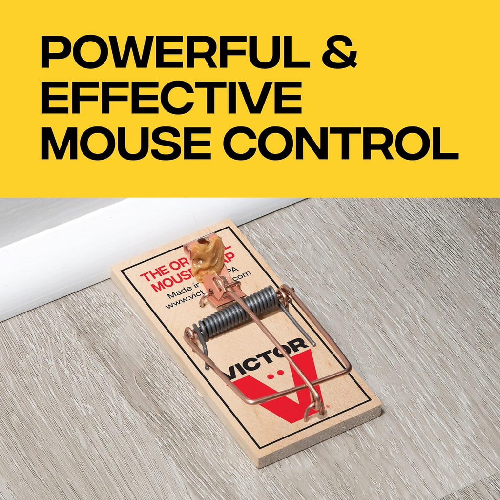 Victor Metal Pedal Mouse Traps, 12-Pack, Reusable Wooden Snap Traps | Fsc Certified Wood, Indoor Mice Control Pest Elimination, Rodent Killer Control, Clean & Quick Trapping, Mice Traps For House