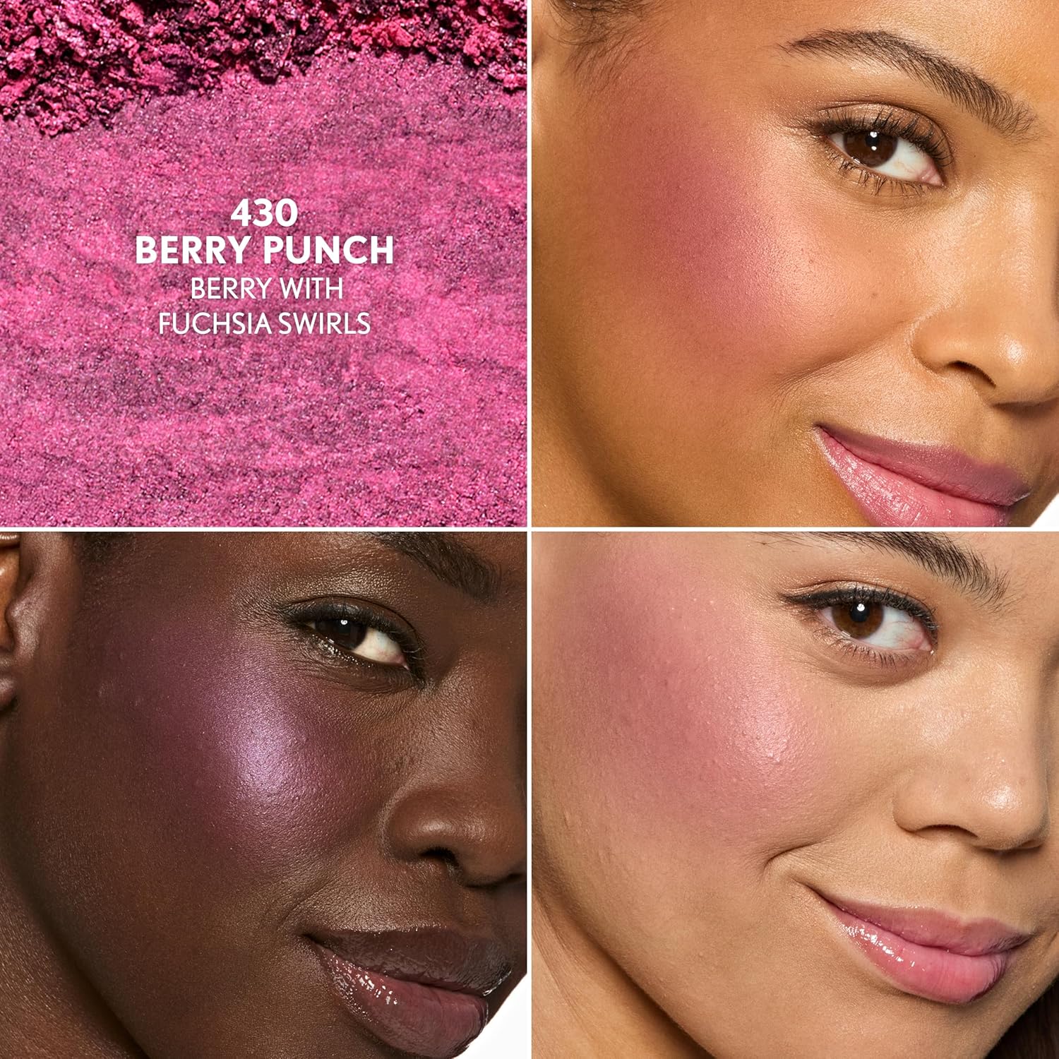 COVERGIRL TruBlend Skin Enhancer Baked Luminous Blush, with Hyaluronic Acid & White Rose Extract, Blends Seamlessly - 430 Berry Punch (Berry with Fuchsia Swirls)