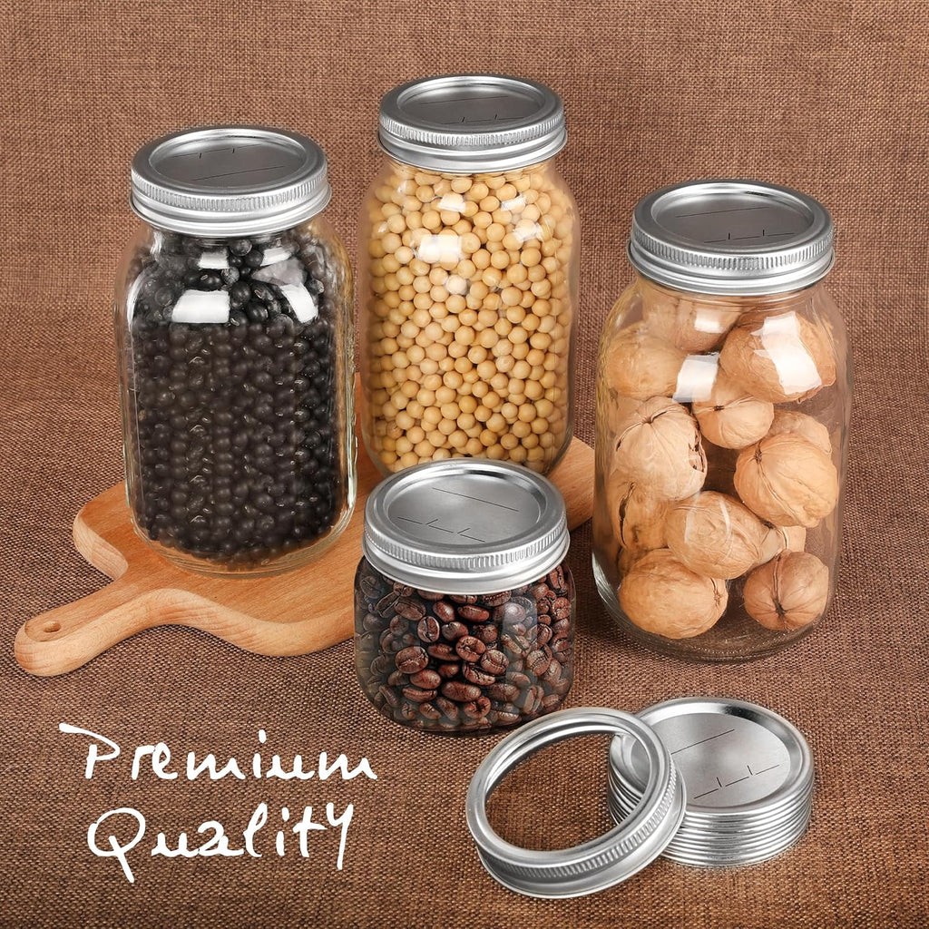 EWPJDK 56PCS Canning Lids with Rings For Mason Regular Mouth, Jars Lids With Rings/Bands Mason Jars For Canning Food Fruits DIY Food Grade Material(70mm, 28Lids + 28Rings for Regular Mouth Jar)