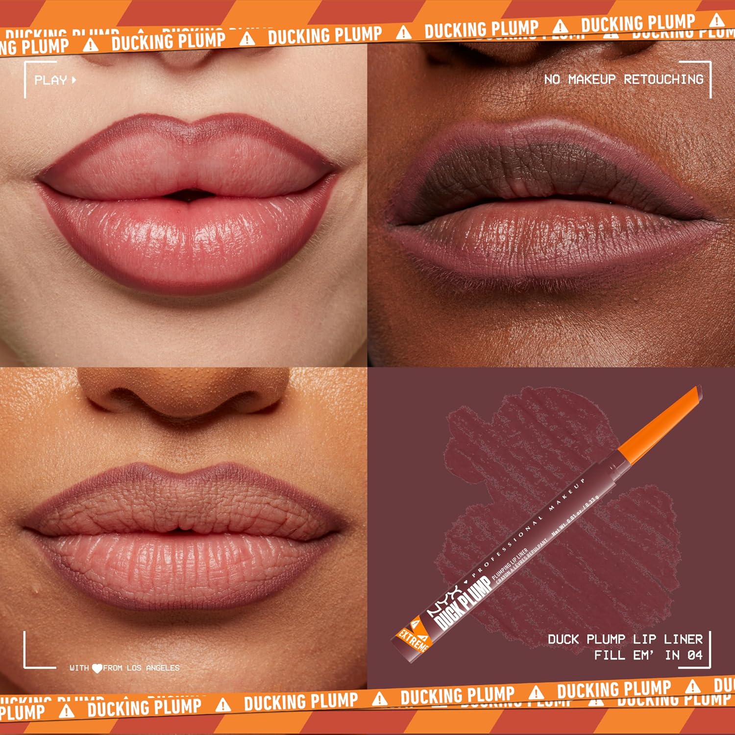 Nyx Professional Makeup Duck Plump Plumping Lip Liner, Matte Pencil With Up To 10Hr Wear, Fill Em In (Pink Lip Liner)