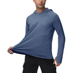 Roadbox Mens Upf 50+ Fishing Shirts, Long Sleeve Uv Sun Hoodie, Hiking Running Swim Athletic Workout Shirt