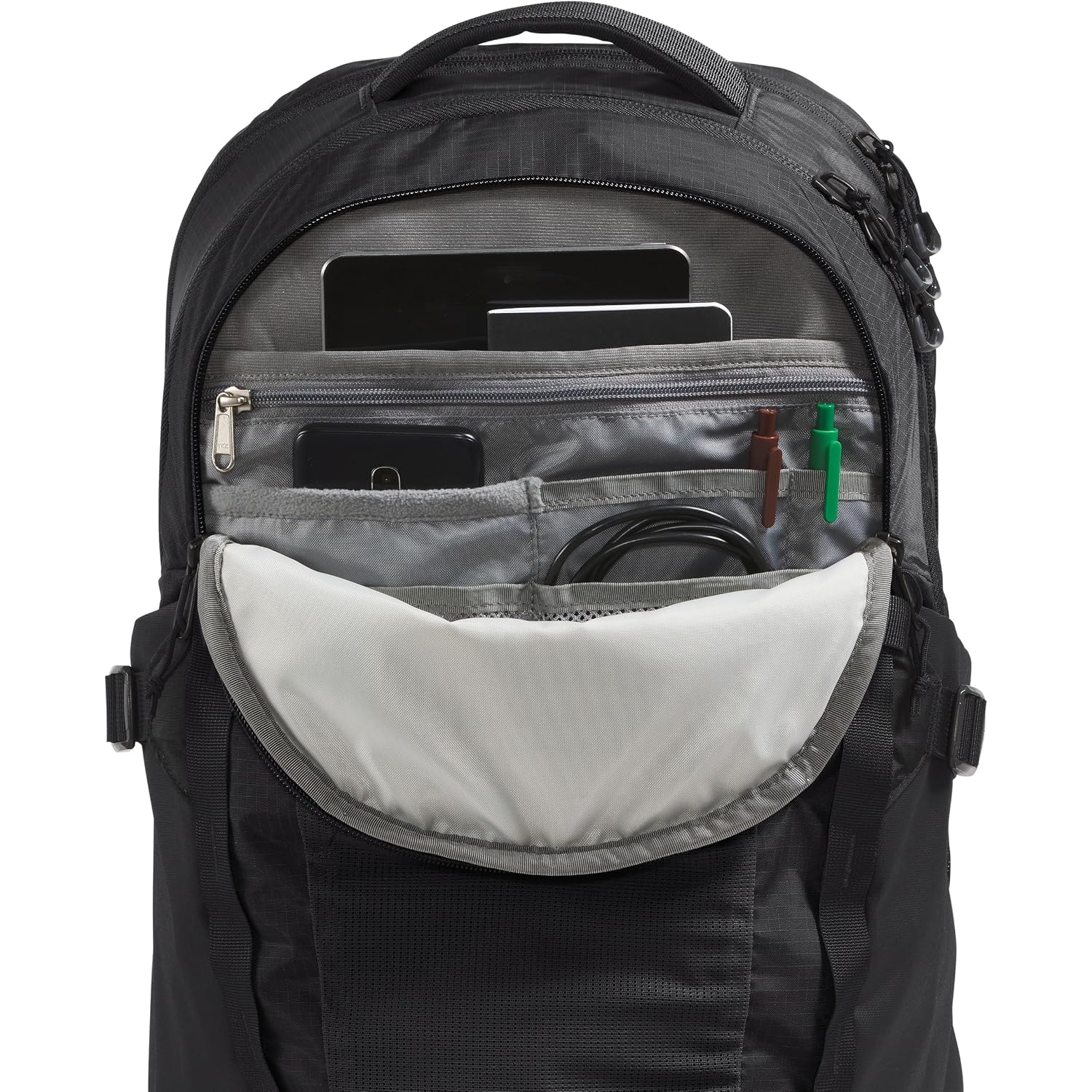 The North Face Recon Everyday Laptop Backpack - Daypack, Water Repellent, Laptop Sleeve, 2 Water Bottle Pockets, Tnf Black/Tnf Black-Npf, One Size