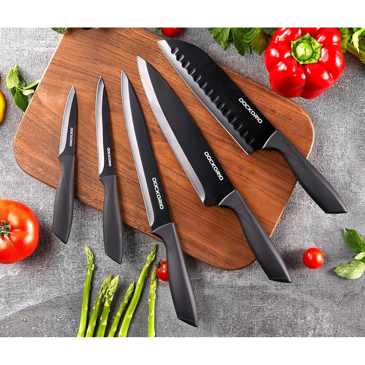 Kitchen Knife Set With Block, 19 Pcs High Carbon Stainless Steel Sharp Includes Serrated Steak Knives Set, Chef Knives, Bread Knife, Scissor, Sharpener, All In One