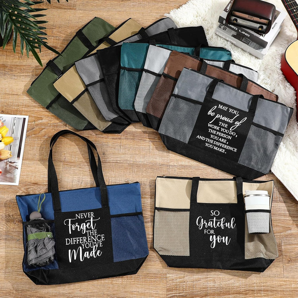 Talltalk 20 Pcs Employee Appreciation Gifts Thank You Tote Bag Bulk for Mother's Day Women Teacher Nurses Gifts (Neutral)