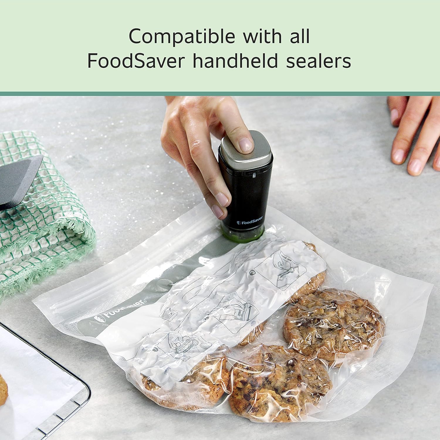 Foodsaver 1-Quart Bpa-Free Multilayer Construction Vacuum Zipper Bags