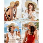 Sun Hats for Women Beach Hats for Women Packable Foldable Wide Brim Womens Sun Hat UPF 80+