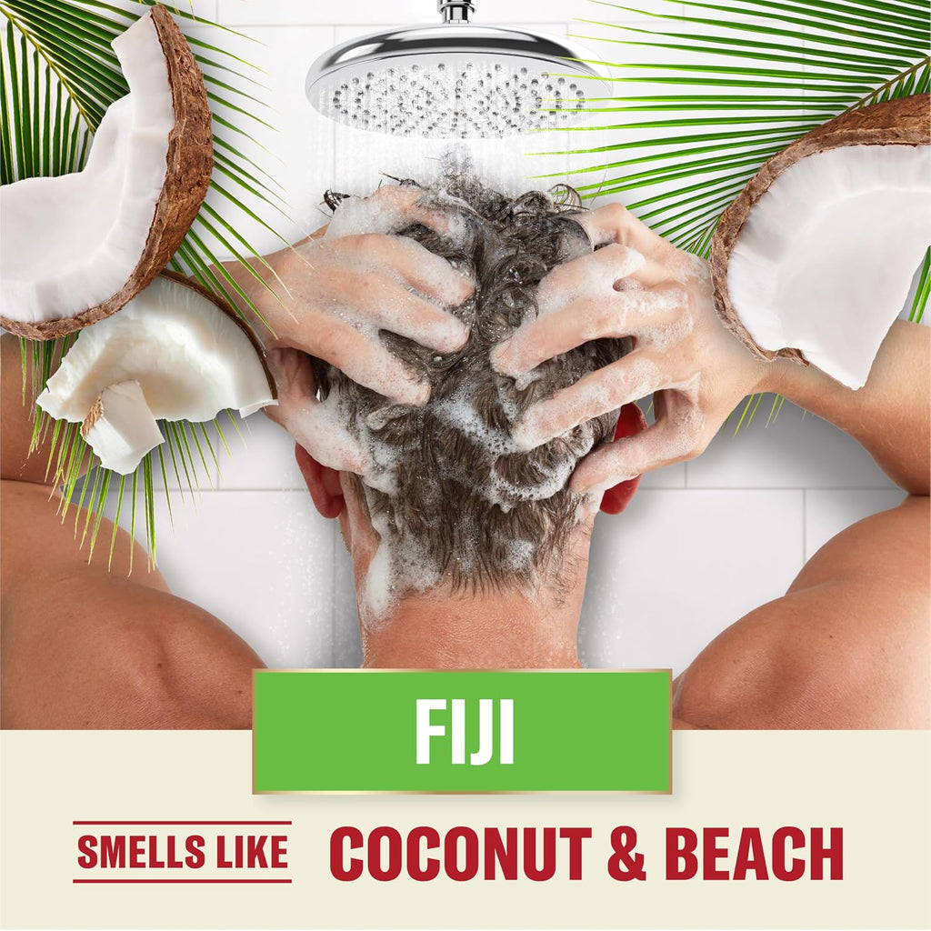 Old Spice Mens 2-In-1 Shampoo And Conditioner Set, Fiji, Coconut & Tropical Wood Scent, For All Hair Types, Healthier, Fuller, Moisturized Looking Hair, 21.9 Fl Oz Each, Twin Pack