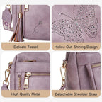 KITEVIUN Crossbody Bags for Women Trendy Leather Crossbody Purse Shoulder Handbags Butterfly Design