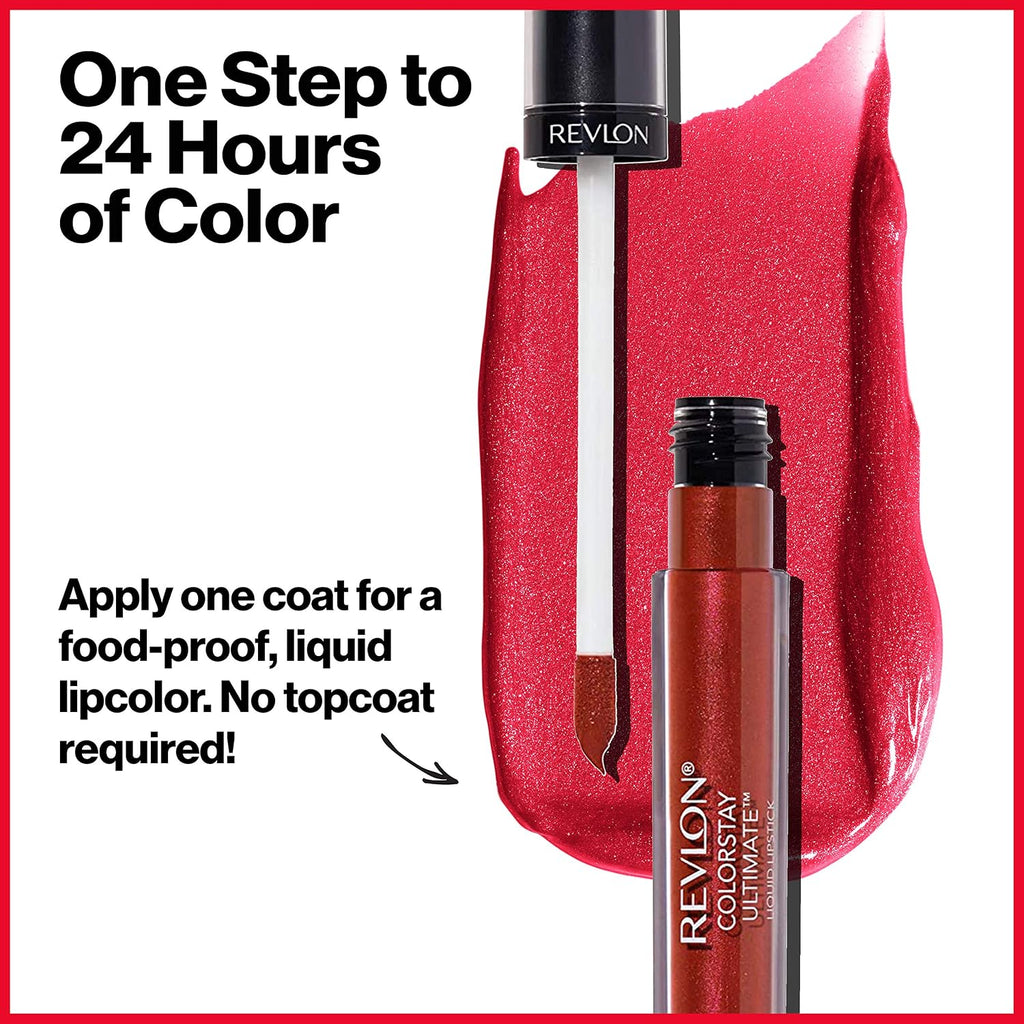 Revlon Colorstay Ultimate Liquid Lipstick, Longwear Rich Lip Colors, Wears For Up To 24 Hours, Satin Finish, 075 #1 Nude, 0.1 Fl Oz
