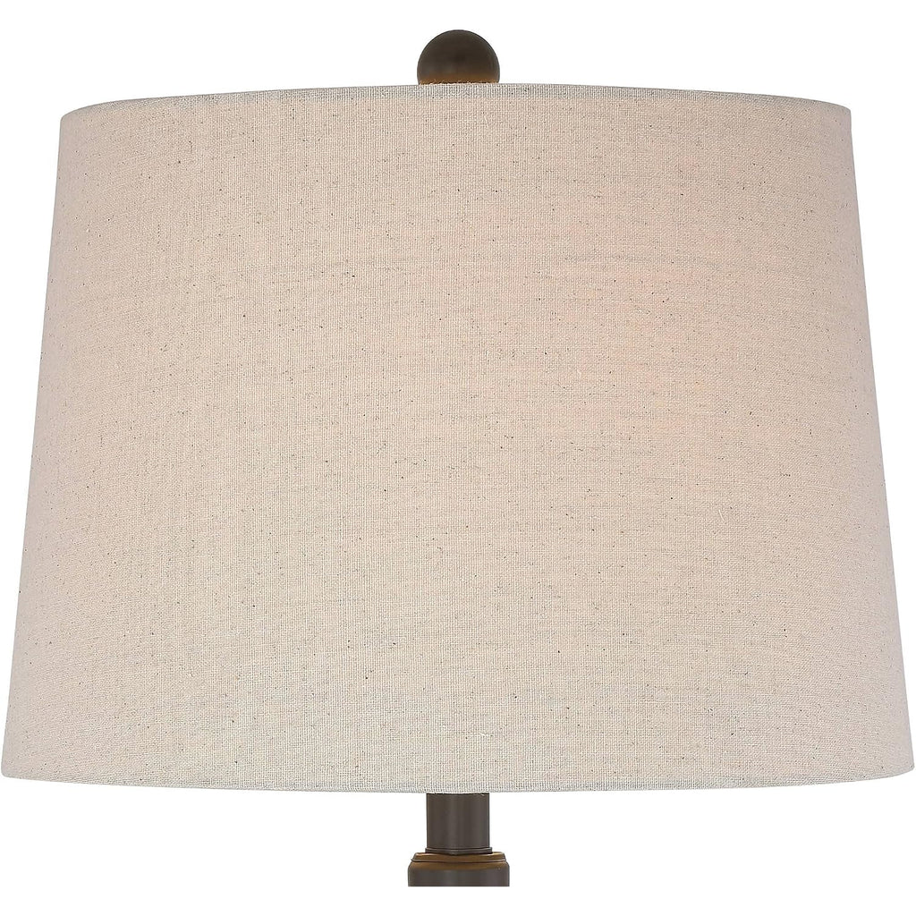 Annie 28" Tall Table Lamps Set Of 2 Open Scroll Iron Bronze Brown | Traditional Farmhouse Rustic Living Room Bedroom House Bedside Nightstand Home Tapered Cream Drum Shade