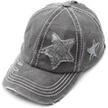 C.C Exclusives Hatsandscarf Washed Distressed Cotton Denim Ponytail Hat Adjustable Baseball Cap (Bt-14)