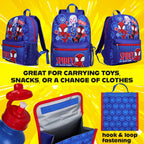 Marvel Spiderman Backpack Set 4 Pcs Water Bottle Pencil Case Lunch Bag Or Wallet Key Ring School Supplies Gifts For Kids (Spidey)