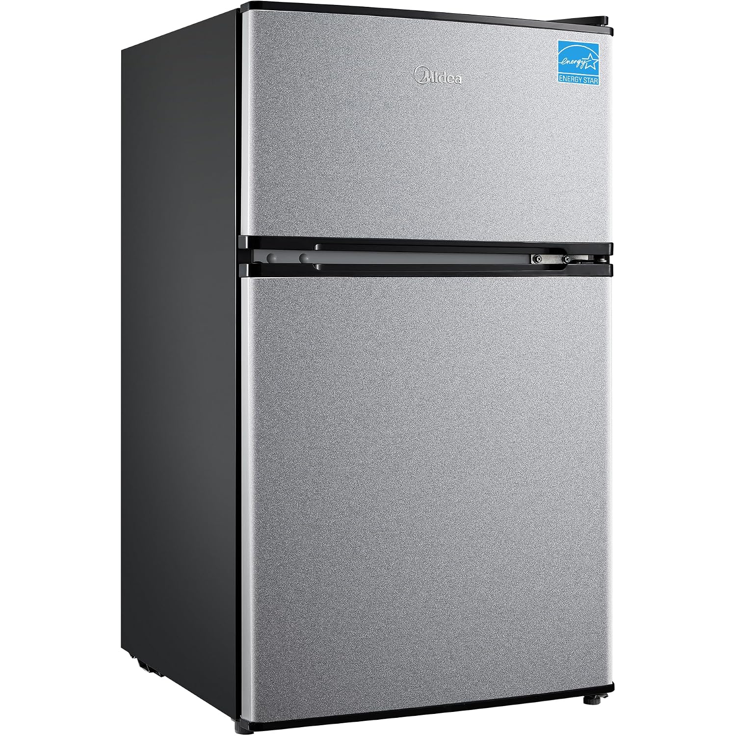 Midea Whd-113Fsl 3.1 Cu Ft Compact Fridge With Freezer, Energy Star Certified Mini Fridge With Interior Light, Adjustable Shelves, Perfect For Office, Dorm, Bedroom, Silver