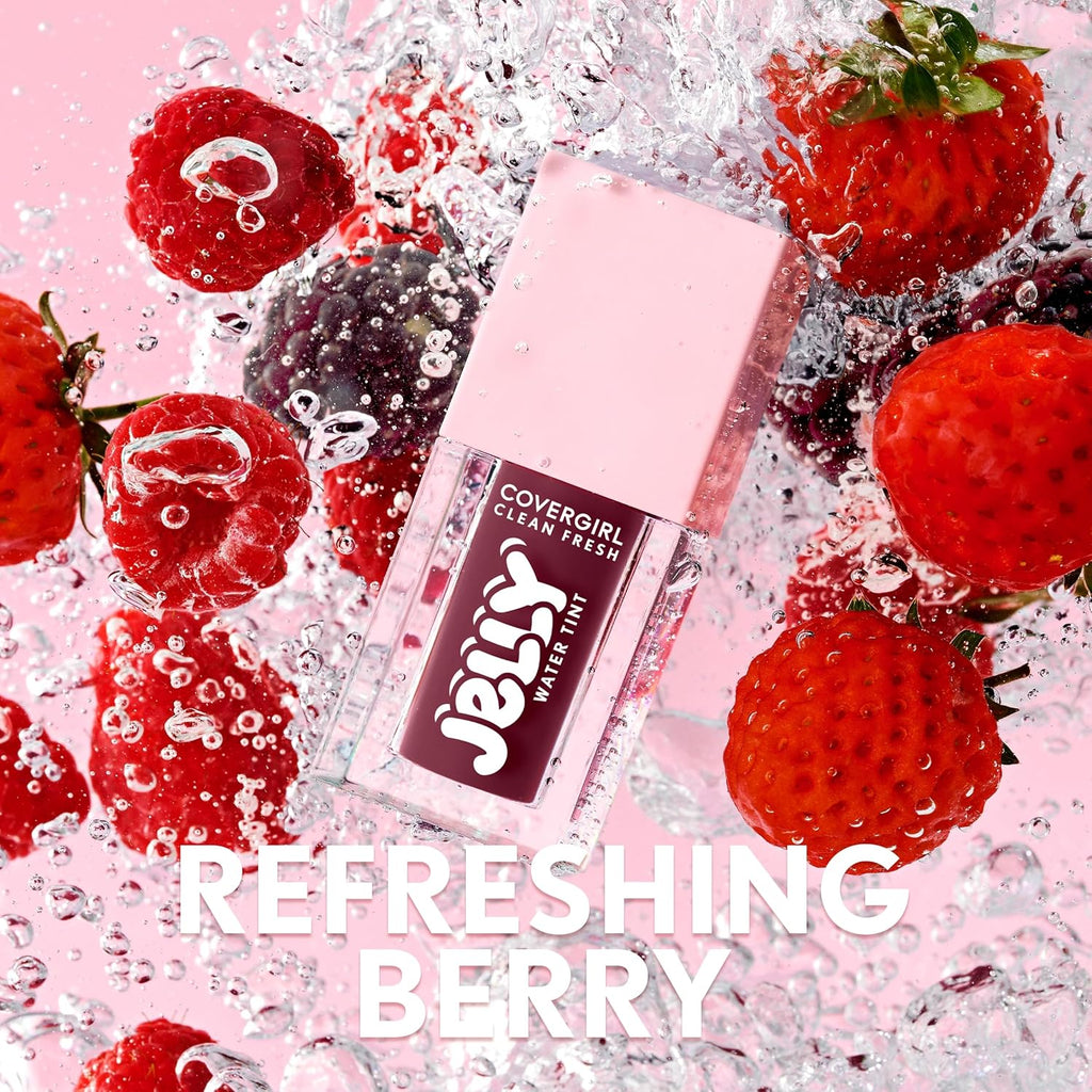 COVERGIRL Clean Fresh Jelly Water Tint, Lip & Cheek Tint, Transfer-Proof, Hydrating - 30 Watermelon Splash (Cool Pink)