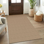 KOZYFLY Boho Rugs for Entryway 3x5 ft Washable Area Rug Non Slip Rubber Backed Entry Rug Woven Indoor Door Mat Cotton Kitchen Rugs Floor Carpet for Entryway, Foyer, Backdoor, Orange Beige/Tan/Brown