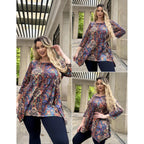 IN'VOLAND Plus Size Tops for Women 3/4 Sleeve Shirts Tunic Tops to Wear with Leggings Loose Fit Summer Fall Clothes