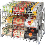 Kitchen Details 3 Tier Can Organizer | Chrome Steel Canned Food Storage Rack | Holds 36 Cans | Space-Saving Pantry & Cabinet Storage Solution | Easy Access To Canned Goods | Freestanding Design