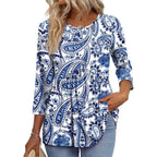 3/4 Length Sleeve Womens Tops Blouses for Women Dressy Casual Spring Fashion Clothing Crew Neck Babydoll Tops