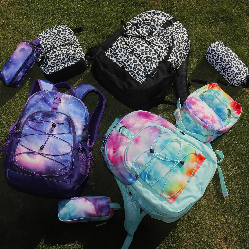 Snow Leopard Backpack For Teen Girls, Travel School Backpack For Girls Middle School Large Bookbag 18 Inch, Black