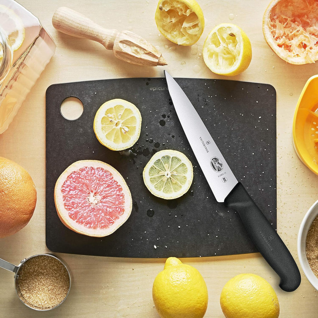 Victorinox Fibrox 6 Inch Straight Edge Chef's Knife, Kitchen Knife with Stainless Steel Blade, Non-Slip Handle, Dishwasher Safe, Black