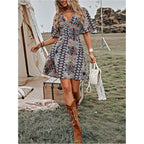 Beaudrm Women'S Vintage Western Dress Floral Cowgirl Outfits Country Mini Summer Flowy Boho Dress