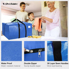 Heavy Duty Extra Large Moving Bags W/Backpack Straps - Strong Handles & Zippers, Storage Totes For Space Saving, Fold Flat, Alternative To Box And Bin (Set Of 6, Multicolor)