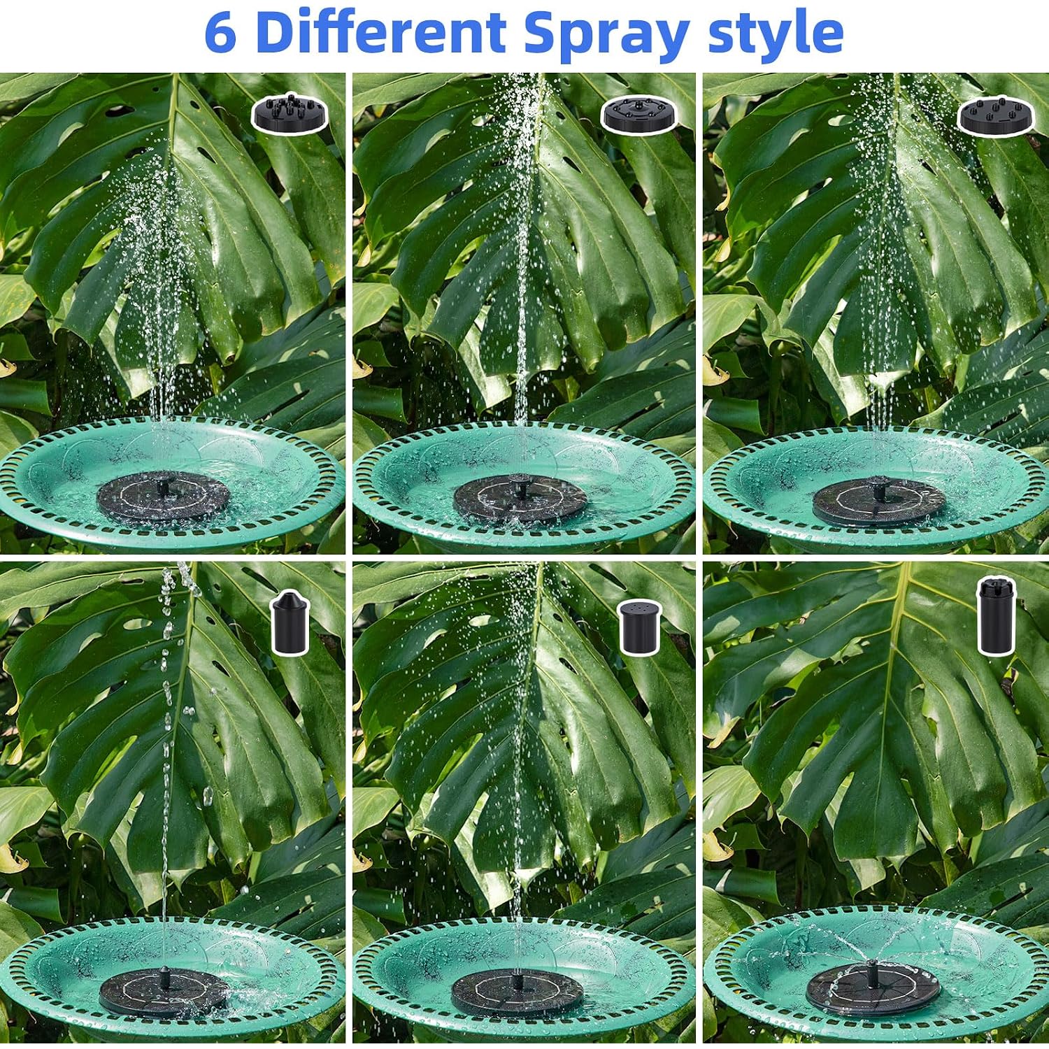 Solar Fountain For Bird Bath, Solar Water Fountain With Multiple Nozzles & Fixed Pipes, Upgraded Version 3.5W Solar Water Pump, Suitable For Bird Bath, Garden, Courtyard, Fish Tank, Outdoor