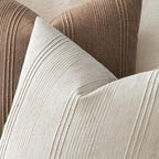 Miulee Striped Throw Pillow Covers 20X20 Decorative Textured Pillow Covers Pack Of 2 Linen Cushion Cases For Couch Bed Sofa Livingroom Farmhouse Home Decor, Natural Beige