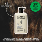 California Naturals Classic Clean Toasted Coconut Shampoo, Sulfate Free, Coconut Cleansing Complex, Natural, Vegan, Cruelty, Silicone, And Paraben Free, All Hair Types, 20 Fl Oz