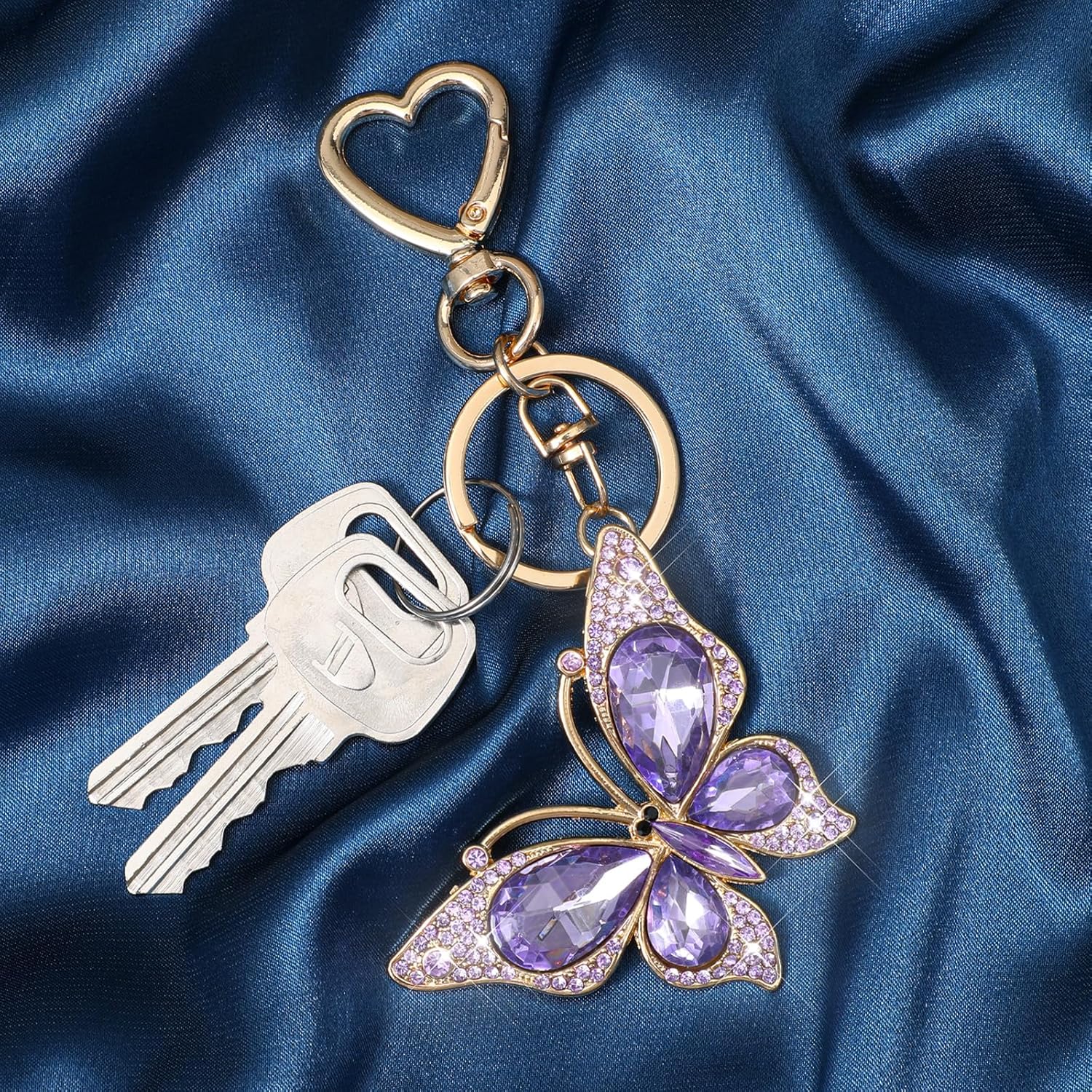 Ymapinc Keychain for Women, Cute Butterfly Bag Charm, Women Keychain Accessories, Diamond Key Chain,Purse Charms for Handbags, Backpack Keychains for Girls