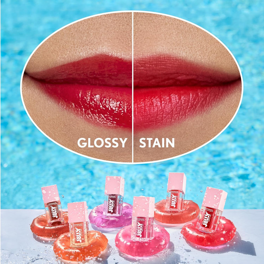 COVERGIRL Clean Fresh Jelly Water Tint, Lip & Cheek Tint, Transfer-Proof, Hydrating - 30 Watermelon Splash (Cool Pink)