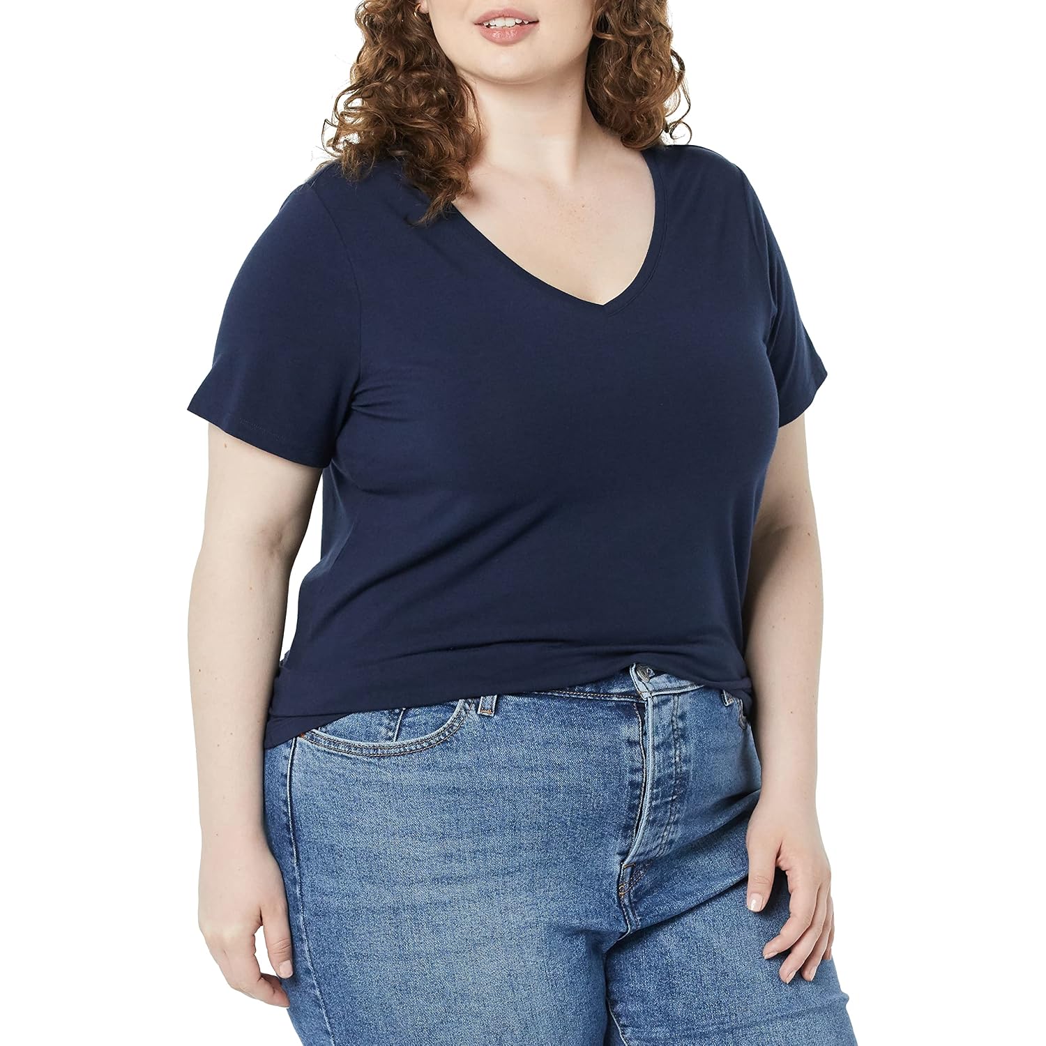 Amazon Essentials Women'S Plus Size Short-Sleeve V-Neck T-Shirt
