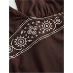 Soly Hux Women'S Summer Halter Backless Mini Dress Flowy Sleeveless V Neck Tie Back A Line Western Casual Sun Dresses