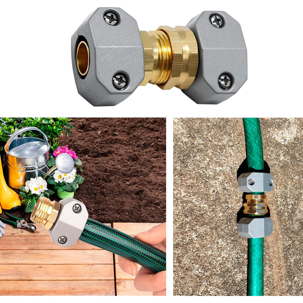 Liulo Tool Garden Hose Repair Kit, 3 Sets Aluminum Alloy Garden Hose End Mender Kit, Male And Female Garden Water Hose Repair Connector Fittings, Fit 5/8" And 3/4" Garden Hose Connector