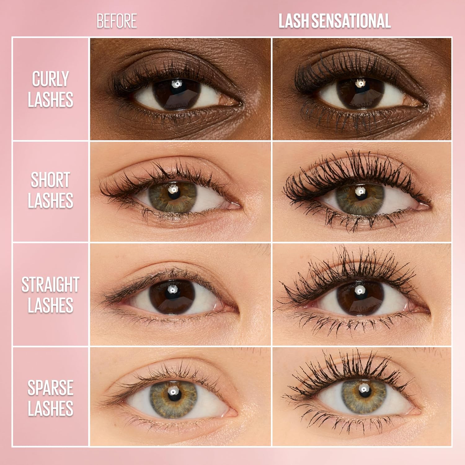 Maybelline Lash Sensational Washable Mascara, Lengthening And Volumizing For A Full Fan Effect, Brownish Black, 1 Count