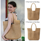 Straw Beach Bags for Women - Summer Woven Tote Bag Shoulder Handbags, Large Beach Bag for Women for Holiday