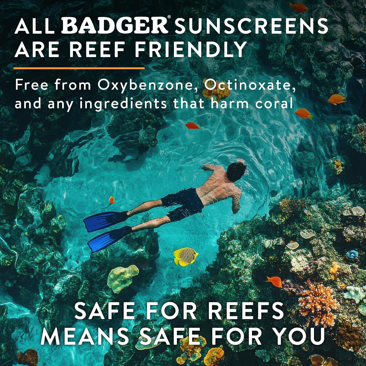 Badger Biodegradable Reef Safe Sunscreen, Spf 50 Unscented Zinc Oxide Sunscreen, 98% Organic Ingredients, Water Resistant Adventure Sport Sunblock, 2.9 Fl Oz, 3-Pack