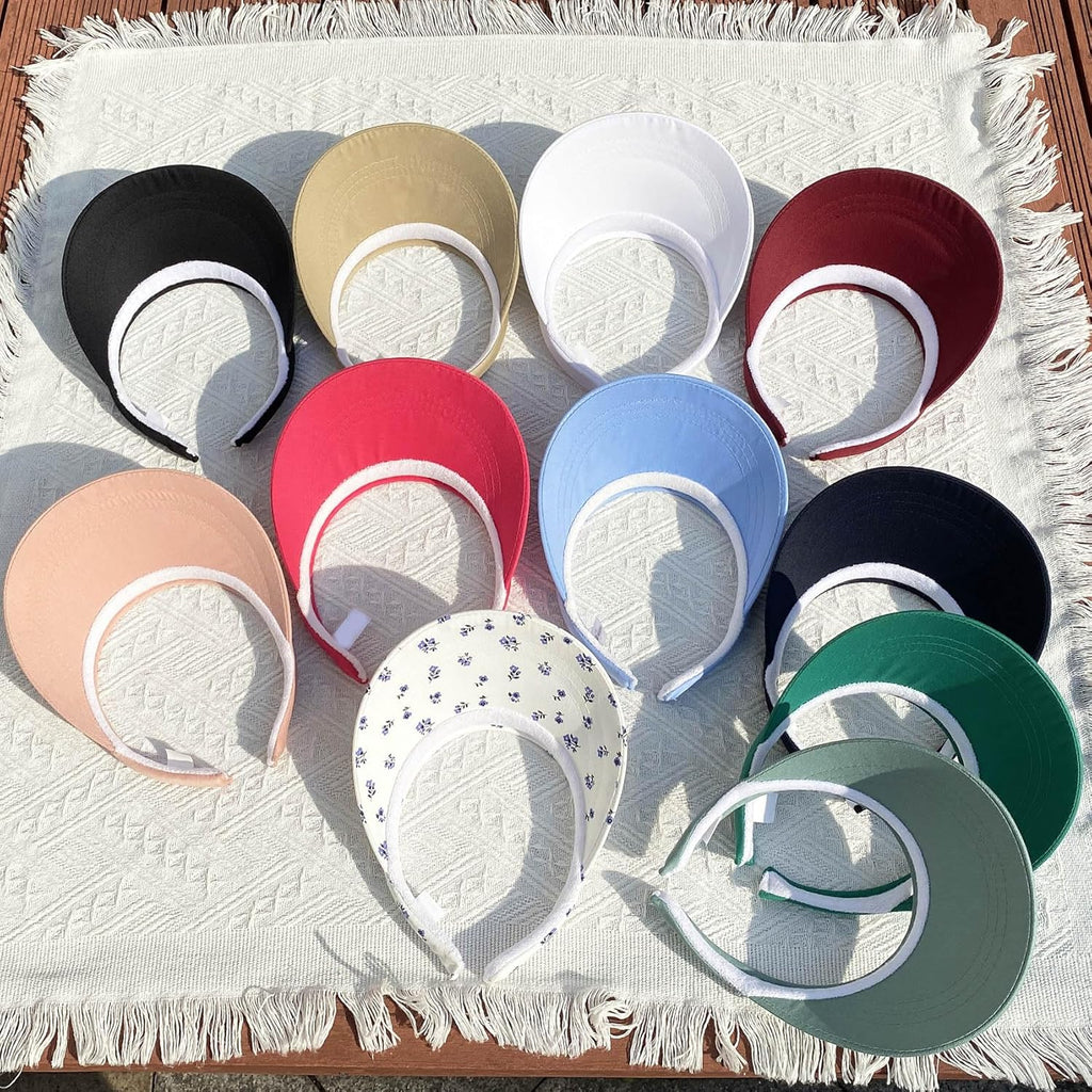 Sun Visor Hats Women Wide Brim Adjustable Clip On Visors Beach Men Hat