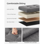 Songmics Mazie Collection - Small Folding Storage Ottoman, Foot Rest Stool, 12.2 X 16.1 X 12.2 Inches, 286 Lb Load Capacity, For Living Room, Bedroom, Home Office, Dorm, Dark Gray Ulsf102G01