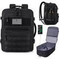 Tsa Approved Carry On Backpack, Extra Large Tactical Travel Backpack For Men, Airplane Approved Weekender Bag For Flight (Black)
