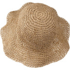 Summer Straw Hats for Women Wide Brim Foldable Summer Beach Vacation Packable Travel Cap Lightweight Brown Brown