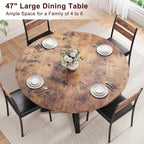 Jocoevol Round Dining Table For 4,Kitchen Dining Room Circle Dinner Pedestal Table,Space Saving Wood Kitchen & Dining Room Furniture (Vintage, 47In)
