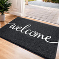 Cozybounty Black Door Mat Welcome Mats Outdoor Indoor Non-Slip Doormat For Entryway Low-Profile Floor Mat For Yard, Garage, High Traffic Areas (30"X17.5", Black)