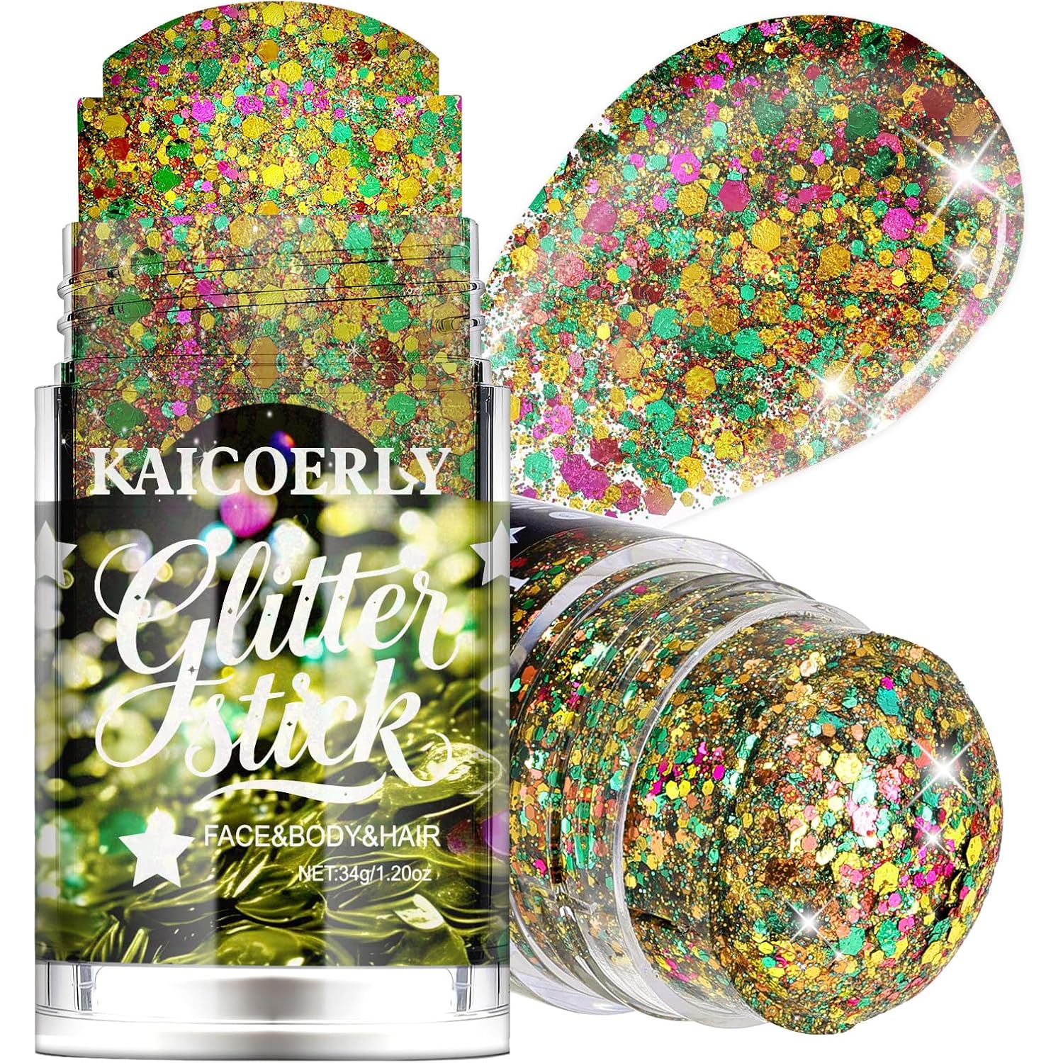 Mardi Gras Body Glitter Gel, Mardi Gras Outfit Body Glitter for Face Body Hair, Chameleon Color Changing Glitter Gel for Rave Party Mermaid Sequins Festival Accessories Shimmer Makeup #10