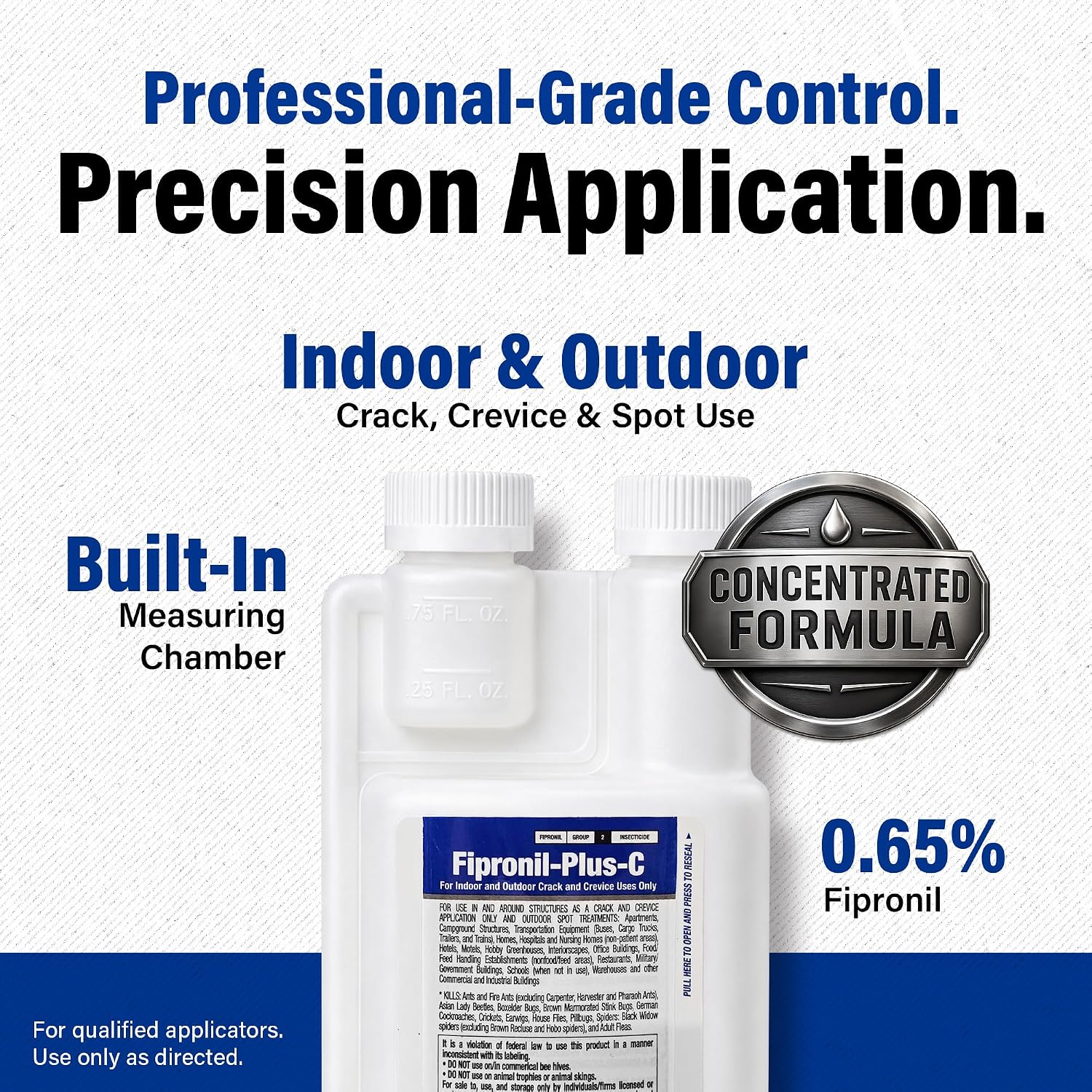 Fipronil Plus-C Insecticide Concentrate — Kills Roaches, Ants, Fire Ants, Stink Bugs, Spiders & More — Non-Repellent Colony Killer — Makes 21 Gallons — 16 Oz