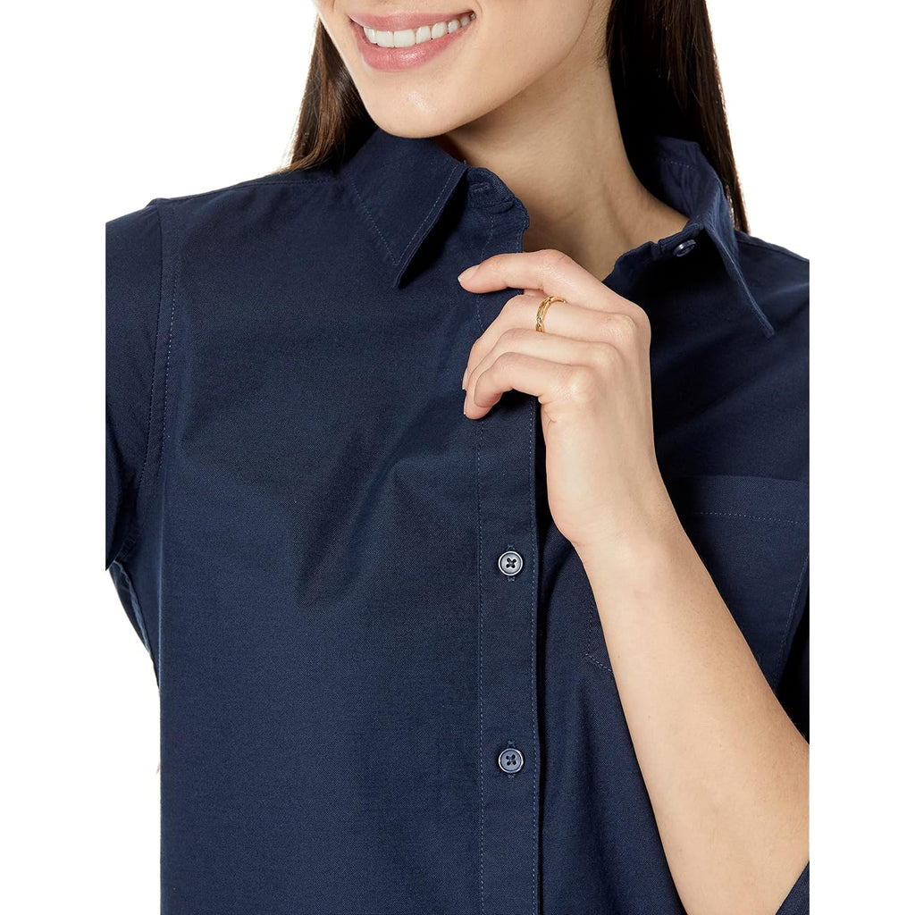 Women's Long Sleeve Button Down Stretch Oxford Shirt (Available in Plus Size)